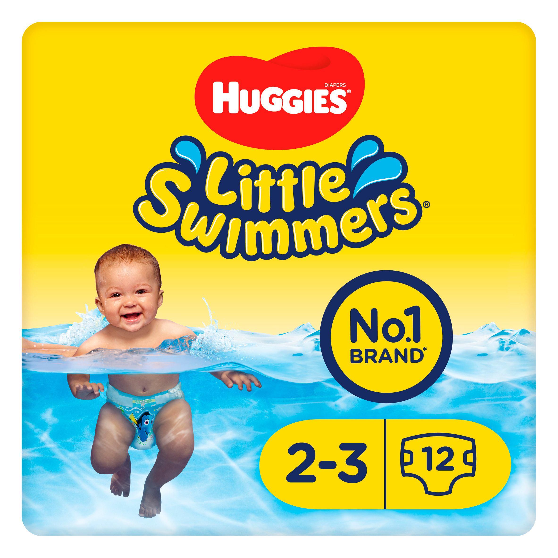 Huggies Little Swimmers Swim Nappies, Nappies Size 2 &amp; 3, 12 Nappy Pants