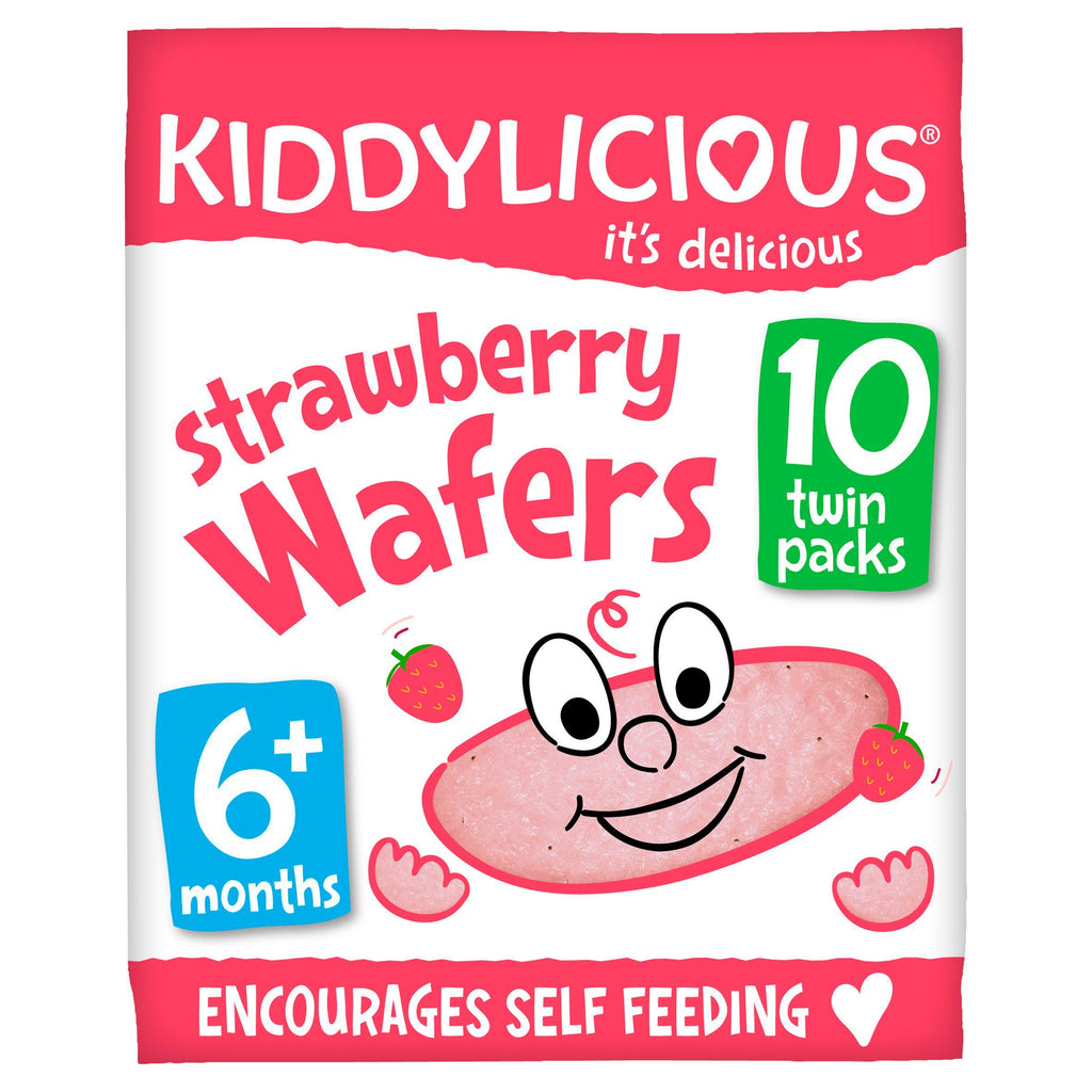 Kiddylicious Strawberry Maxi Wafers Baby Snacks 10x4g