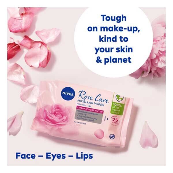 Nivea Biodegradable Rose Care Micellar Wipes, 25 Wipes GOODS Superdrug   