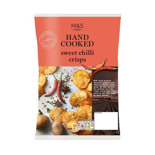 M&S Sweet Chilli Hand Cooked Crisps   150g