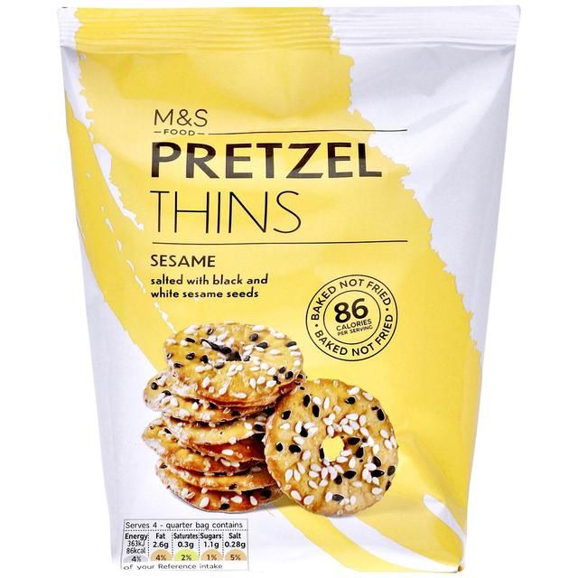 M&S Sesame Pretzel Thins   80g