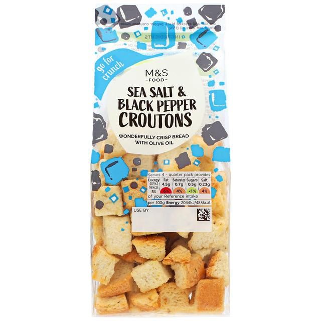 M&S Sea Salt & Black Pepper Croutons   80g GOODS M&S   