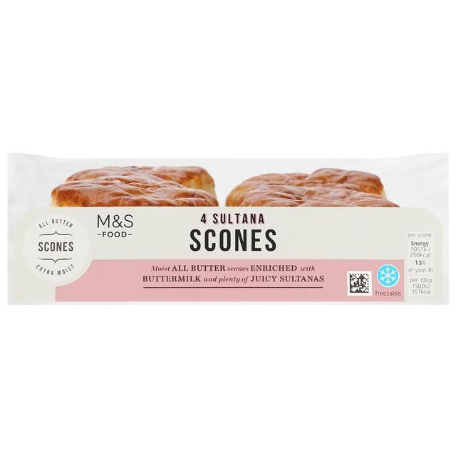 M&S All Butter Sultana Scones   4 per pack GOODS M&S   