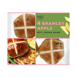 M&S Bramley Apple Hot Cross Buns   4 per pack