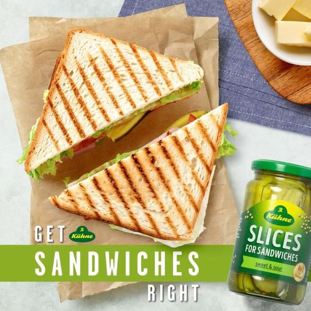 Kuhne Gherkin Sandwich Slices   330g