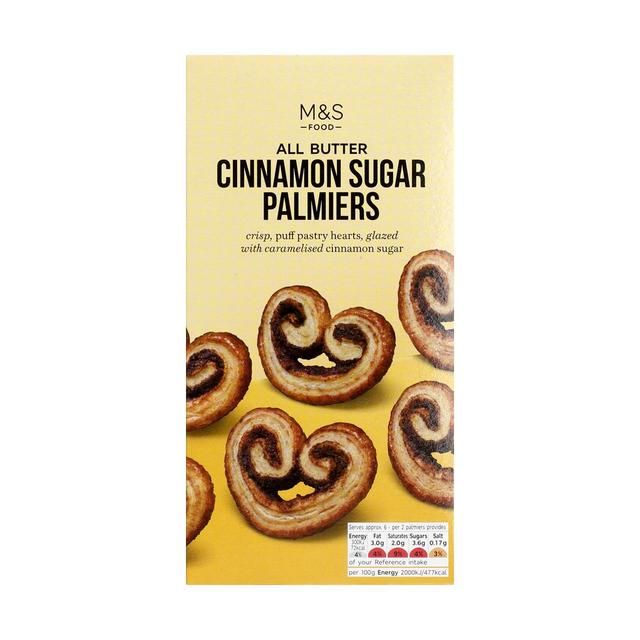 M&S All Butter Cinnamon Sugar Palmiers   100g GOODS M&S   