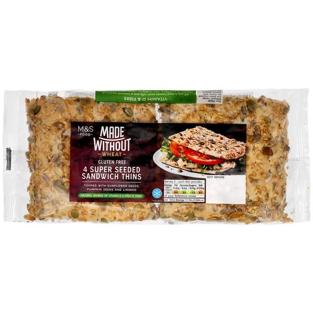 M&S Made Without Seeded Sandwich Thins   4 per pack