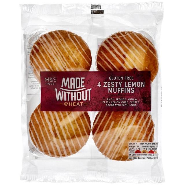 M&S Made Without Zesty Lemon Muffins   4 per pack