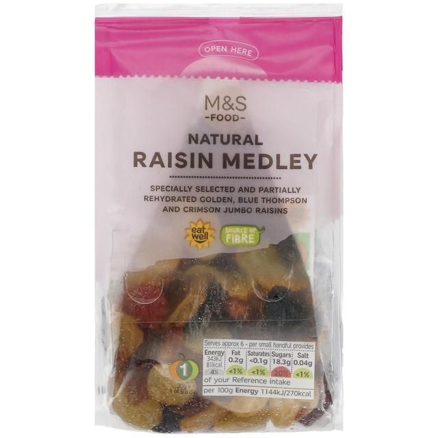 M&S Natural Soft Jumbo Raisin Medley   200g