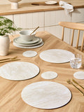 Set of 4 Natural Marble Effect Placemats and Coasters