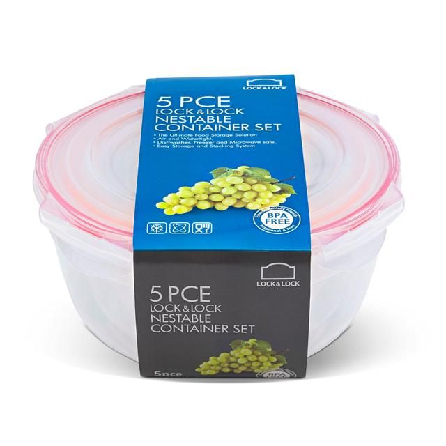 Lock & Lock Round Food Container Set   5 per pack GOODS M&S   