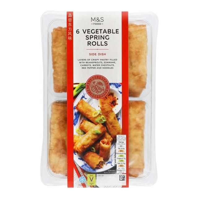 M&S 6 Vegetable Spring Rolls   215g