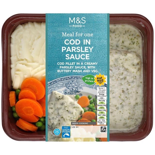 M&S Cod in Parsley Sauce with Mash Peas & Carrots   400g GOODS M&S   