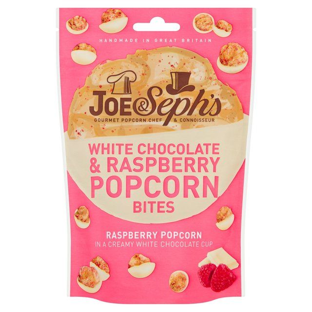 Joe & Seph's White Chocolate & Raspberry Popcorn Bites   63g