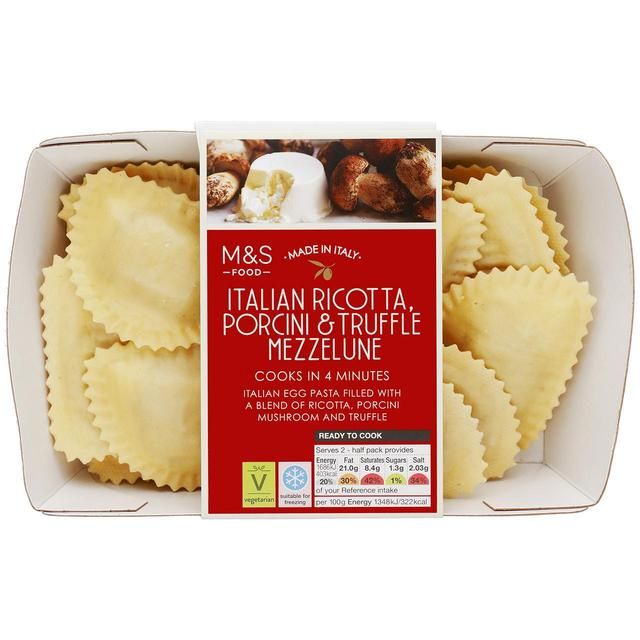 M&S Made In Italy Ricotta Porcini & Truffle Mezzelune   250g