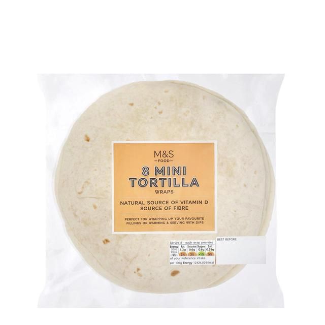 M&S Mini White Tortilla Wraps   8 per pack