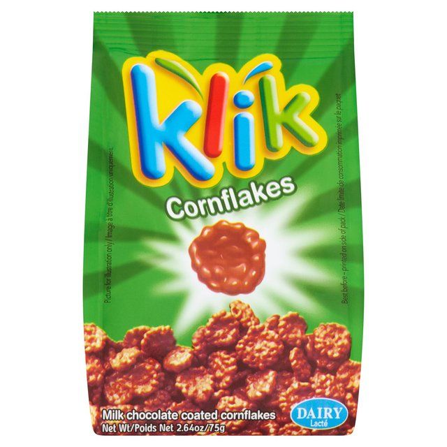 Klik Milk Chocolate Coated Corn Flake Bites   75g