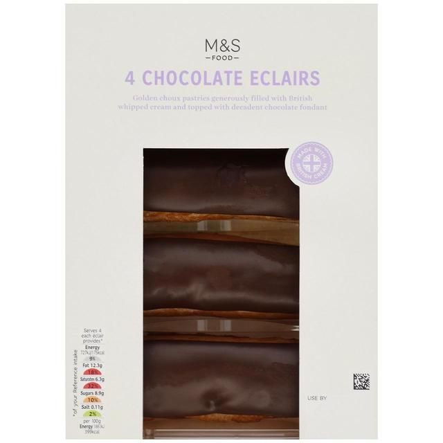 M&S 4 Chocolate Eclairs   175g