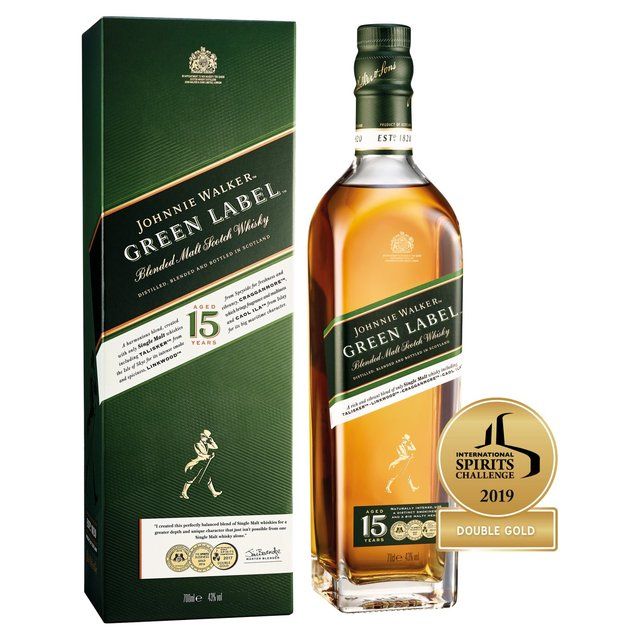 Johnnie Walker Green Label 15 Year Old Blended Scotch Whisky   70cl