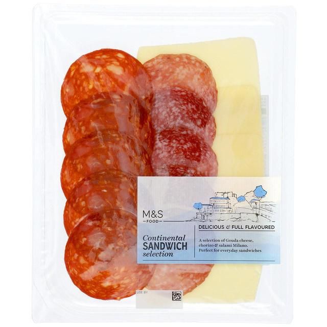 M&S Gouda Cheese Chorizo & Salami Sandwich Selection   100g