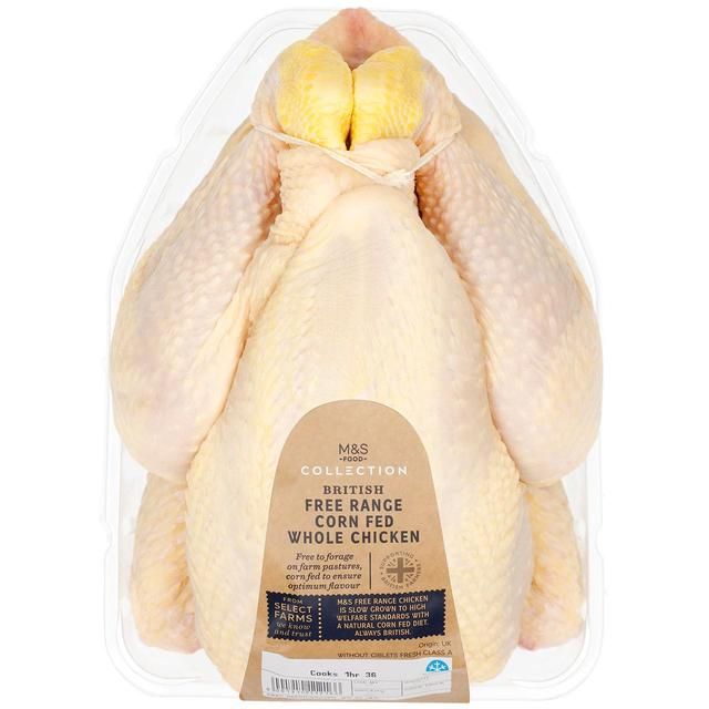 M&S Select Farms British Free Range Whole Chicken   Typically: 1.65kg