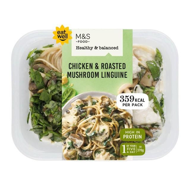 M&S Healthy & Balanced Chicken & Roasted Mushroom Linguine   370g