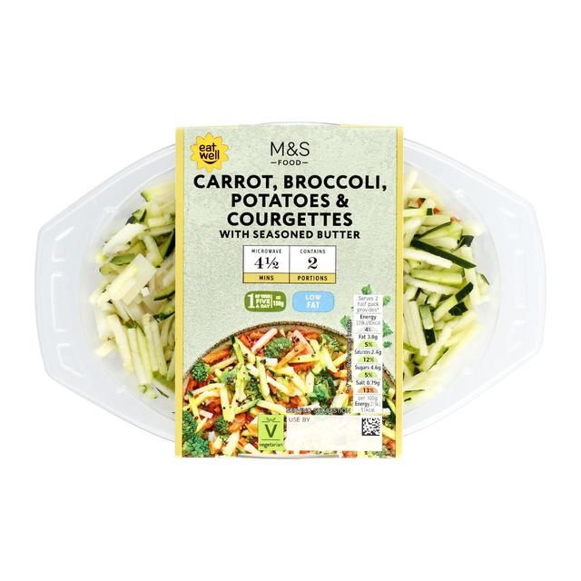 M&S Carrot Broccoli Potatoes & Courgettes with Seasoned Butter   315g