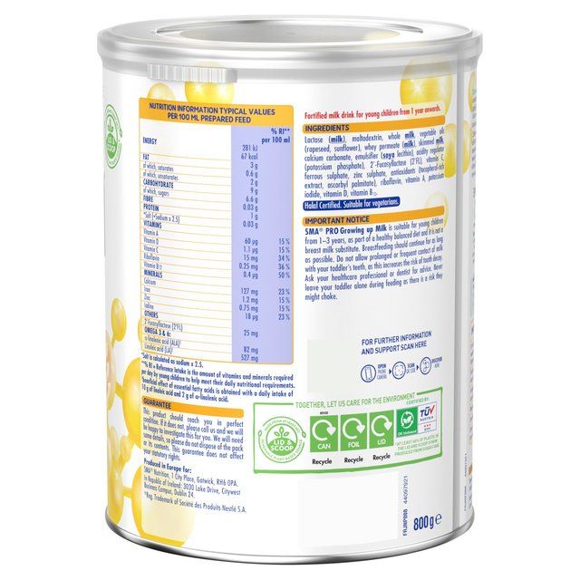 SMA Pro 3 Growing up Milk Powder 1-3 Yrs   800g GOODS M&S   