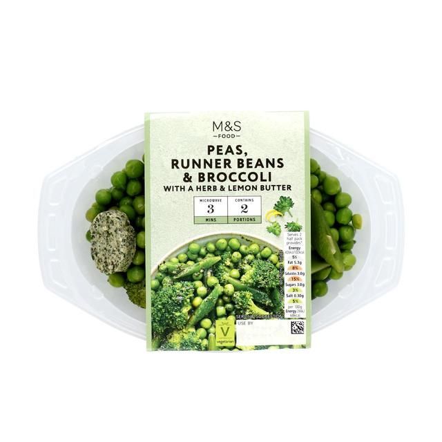 M&S Green Vegetable Medley with Lemon & Herb Butter   300g