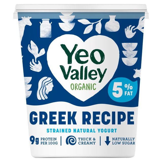 Yeo Valley Organic Greek Recipe 5% Strained Natural Yogurt   850g