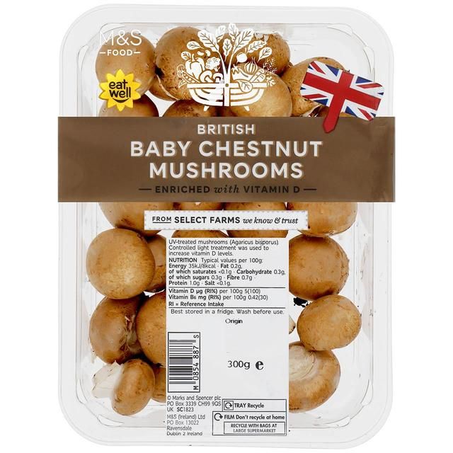 M&S Baby Chestnut Mushrooms   200g GOODS M&S   