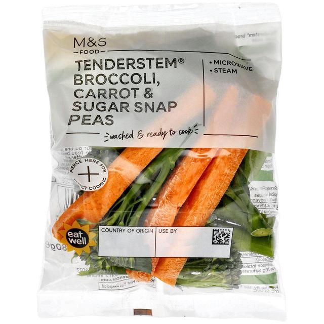 M&S Tenderstem Broccoli Carrot & Sugar Snap Peas   80g GOODS M&S   