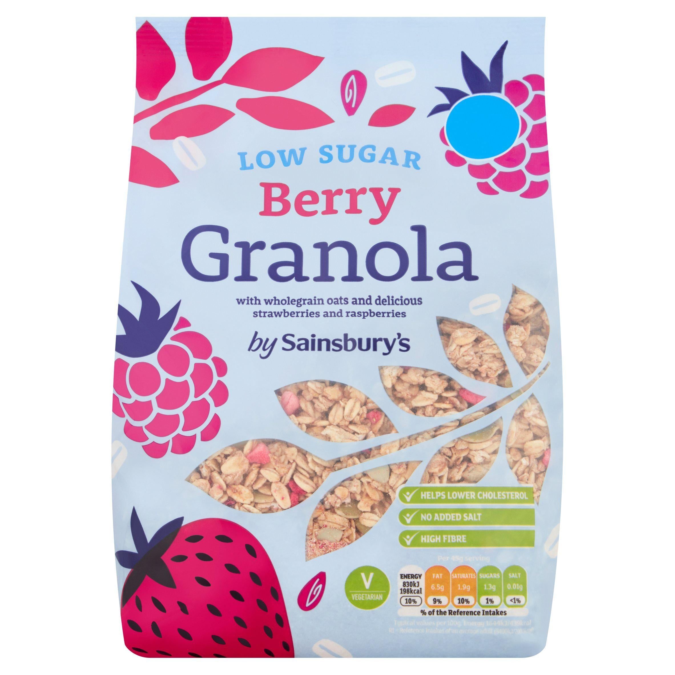 Sainsbury's Berry Low Sugar Granola 500g cereals Sainsburys   