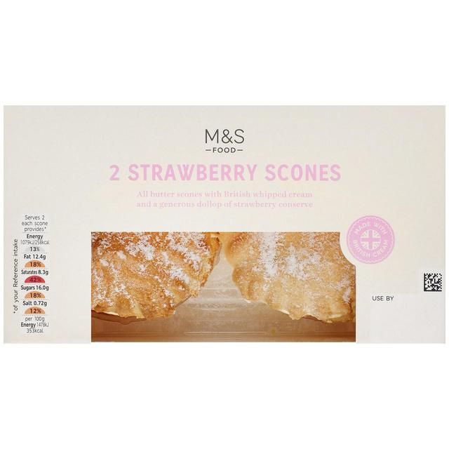 M&S 2 Strawberry Scones   156g GOODS M&S   