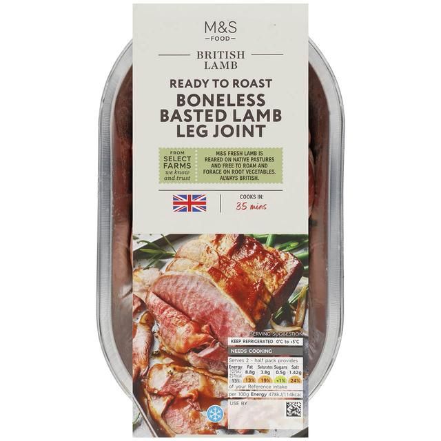 M&S Select Farms Boneless Basted Lamb Leg Joint    450g GOODS M&S   