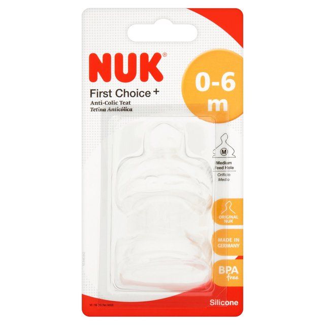 NUK First Choice Medium Flow Teats 0-6mths   2 per pack GOODS M&S   