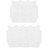 M&S Cotton Sleeveless Bodysuits 7 Pack White GOODS M&S   