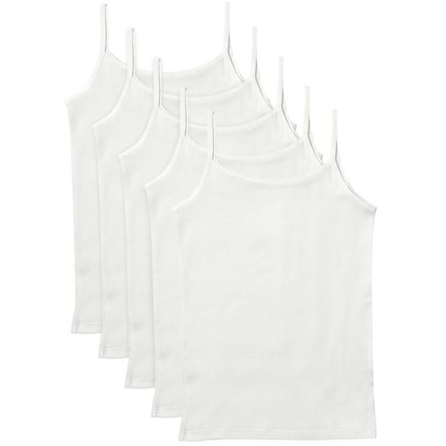 M&S Cotton Camisoles 5 Pack 2-16 Years White GOODS M&S   