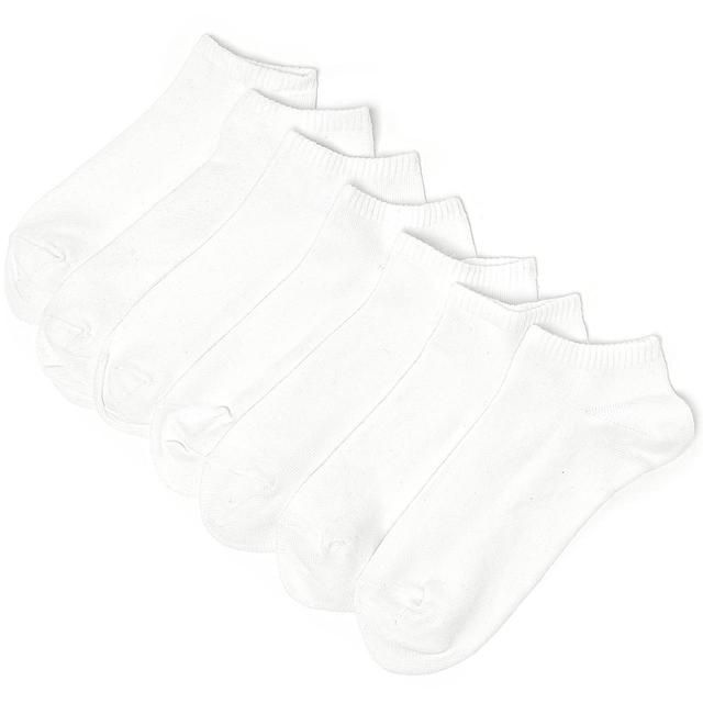 M&S Kids 7pk Cotton Trainer Liner Socks 3-16 Years White