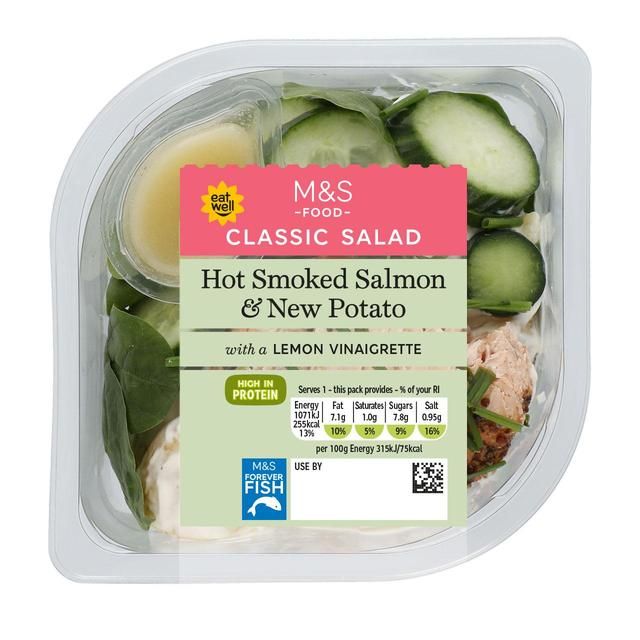 M&S Hot Smoked Salmon & New Potato Salad   340g