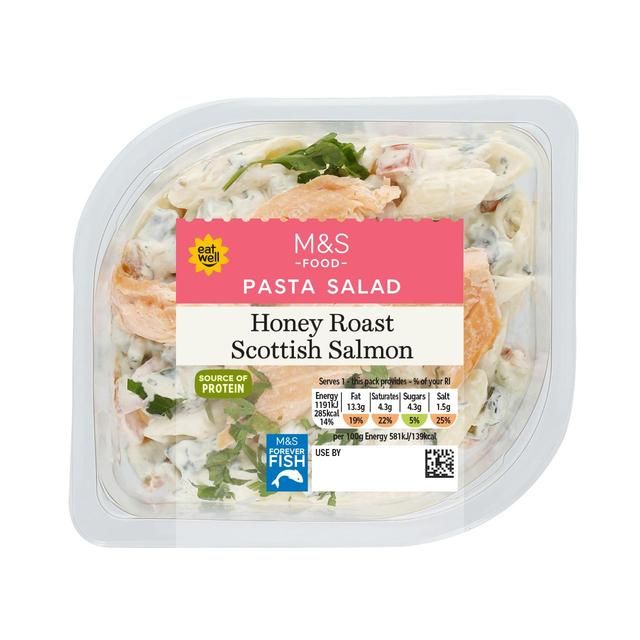 M&S Scottish Honey Roast Salmon Pasta Salad   205g GOODS M&S   