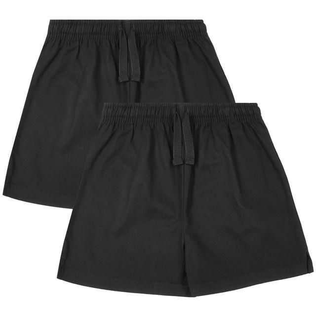 M&S Cotton Shorts 2 Pack 4-10 Years Black