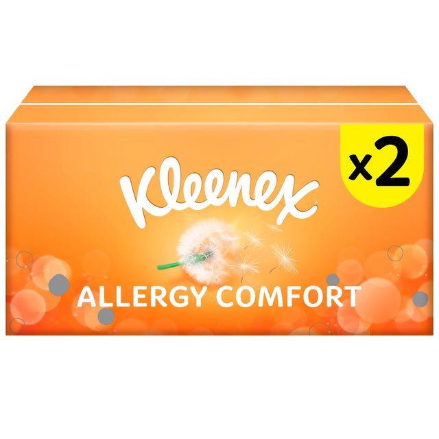 Kleenex Hayfever Allergy Comfort Facial Tissues - Twin Box   2 x 56 per pack