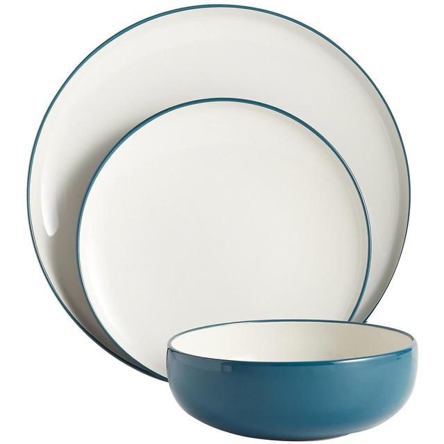 M&S Tribeca Teal Stoneware Dinner Set     12 per pack