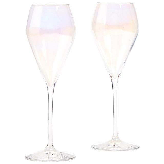 M&S Crystal Pearl Lustre Prosecco Flutes Set    2 per pack GOODS M&S   