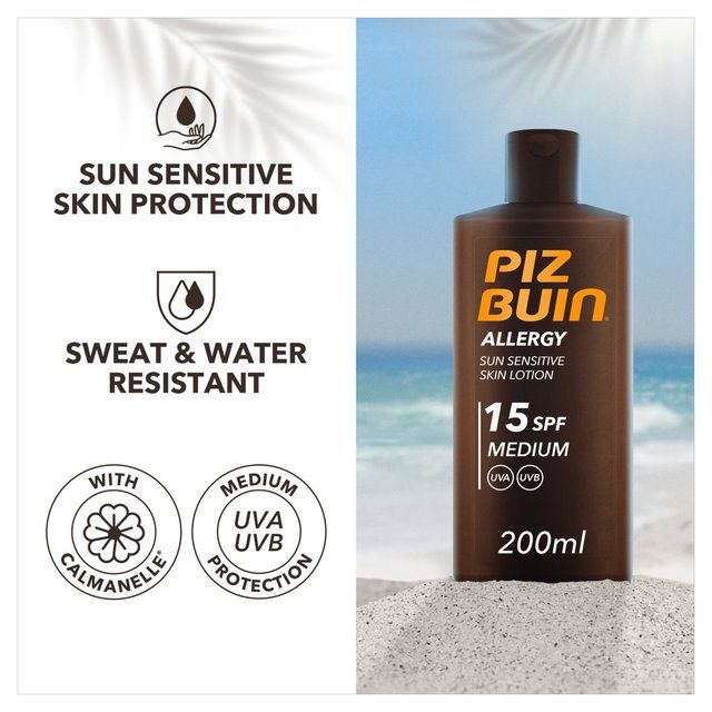 Piz Buin Allergy Sensitive SPF 15 Sun Lotion   200ml GOODS M&S   