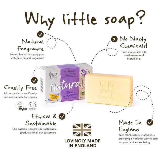 Little Soap Company Naturals Bar Soap Citrus & Lavender    100g GOODS M&S   