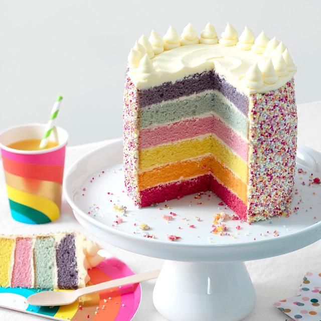 M&S Rainbow Sponge Layer Cake   1.3kg