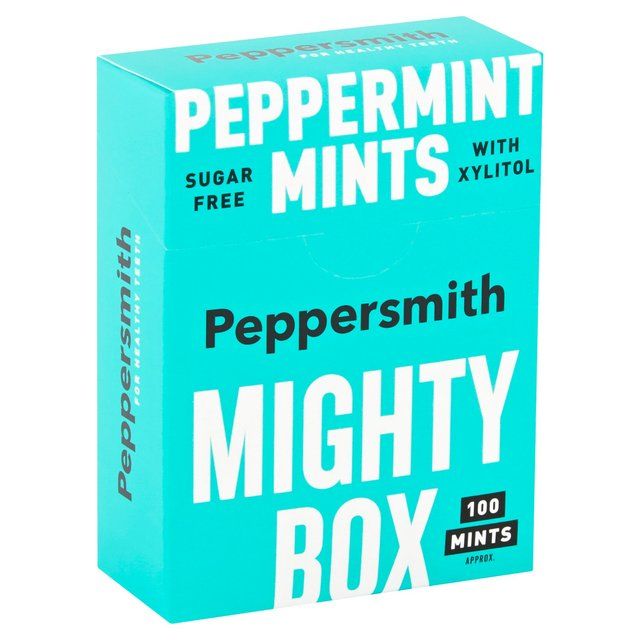 Peppersmith 100% Xylitol Mighty Box Peppermint Mints   60g