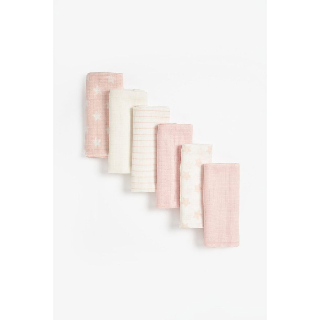 Mothercare Pink Muslins - 6 Pack